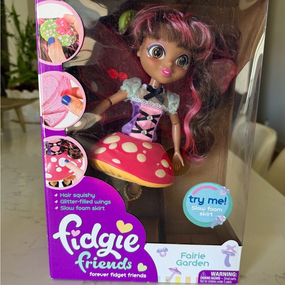 Fidgie Fairie Garden Doll with Pink and Brown Hair
